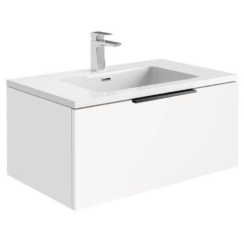 Ambience 800mm Wall Mounted Vanity Unit & Basin - Matt White (13170)