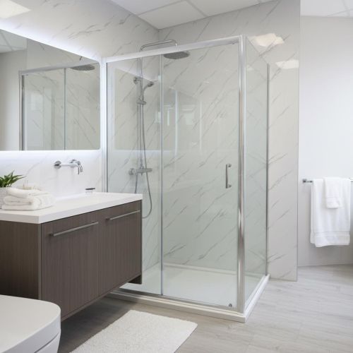 Aquadart Destini 1100 x 800mm Sliding Door and Side Panel Enclosure Pack including Tray and Waste