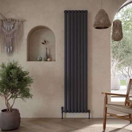 Andretti Single 1800mm x 413mm Vertical Designer Radiator - Anthracite