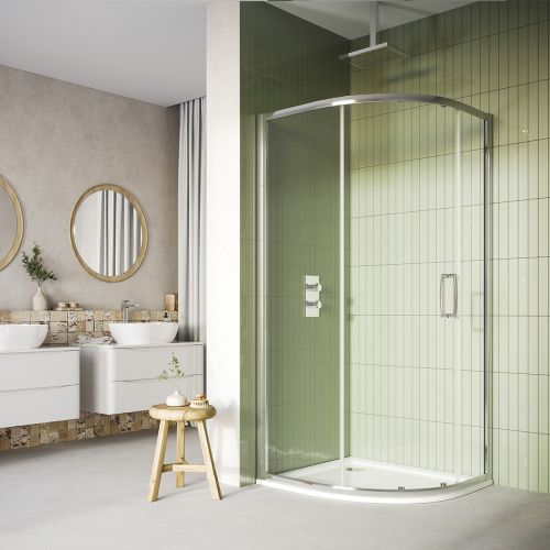 Dawn Apollo 1000 x 800mm Single Door Offset Quadrant Shower Enclosure (16211)