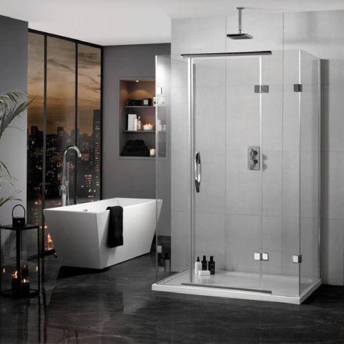 Aquadart Inline Hinged 3 Sided 900 x 900mm Shower Enclosure (10134)