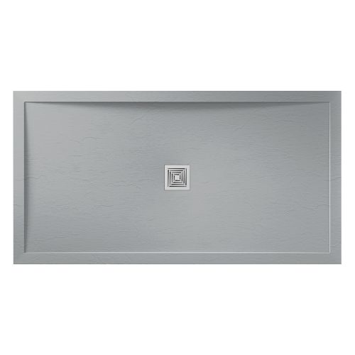 Aquadart Aqualavo 1600 x 900mm Rectangle Slate Effect Shower Tray - Grey (20817)