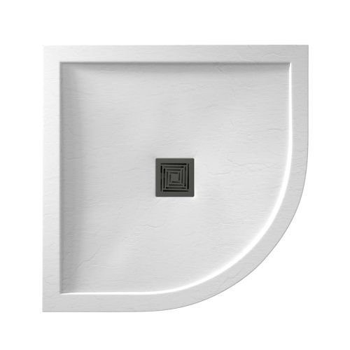 Aquadart Aqualavo 900mm Quadrant Slate Effect Shower Tray - White (20825)