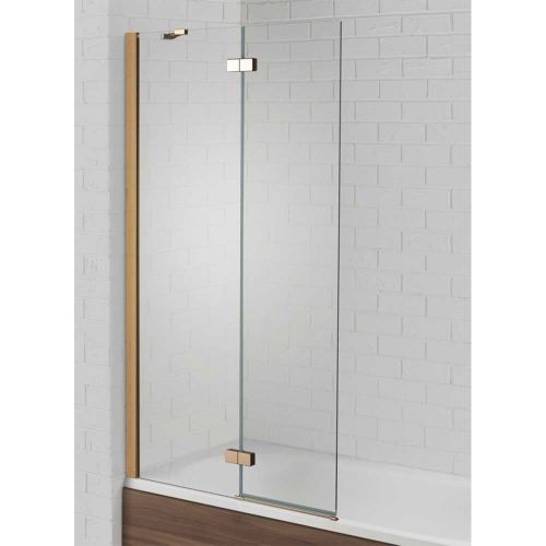 Aquadart Venturi 6 Brushed Brass Hinged Bath Screen - Left Hand  (21167)