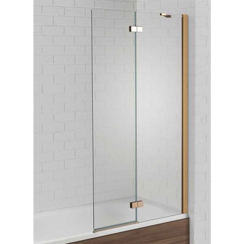 Aquadart Venturi 6 Brushed Brass Hinged Bath Screen - Right Hand  (21166)