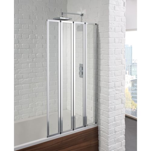 Aquadart Venturi 6 Framed 4 Fold Bath Screen - Chrome  (21168)