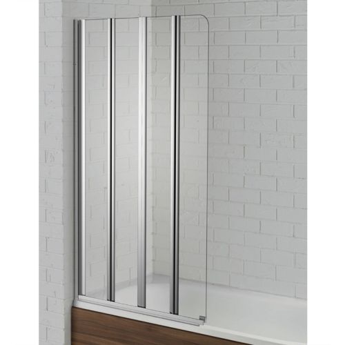 Aquadart Venturi 6 Chrome Semi-Frameless 4 Fold Bath Screen - Left Hand (21171)