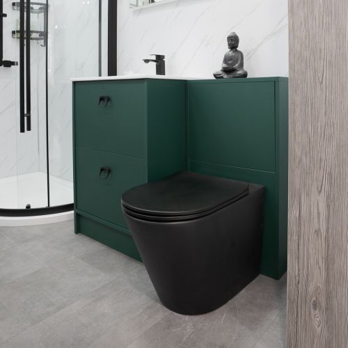 Arc Rimless Back to Wall Toilet & Soft Close Seat - Matt Black (21318)