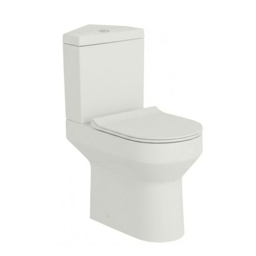 Harmony Rimless Close Coupled Corner Toilet with Soft Close Toilet Seat