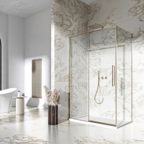 Dawn Asteria 800mm Frameless Side Panel - Brushed Brass (16206)
