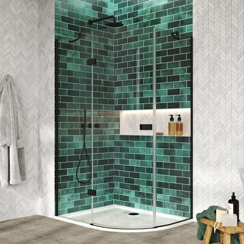 Dawn Athena 1200 x 800mm Offset Quadrant Shower Enclosure - Black (16175)