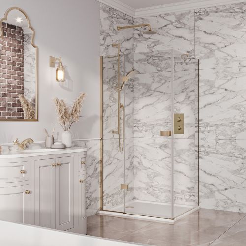 Dawn Athena 700mm Side Panel - Brushed Brass (16171)
