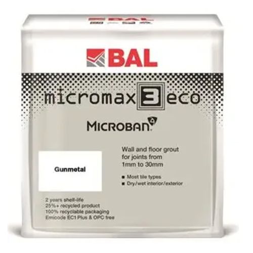 BAL Micromax3 ECO rapid Set Flexible Anti-Bacterial Grout - 2.5kg - Gunmetal