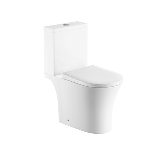 Bali Rimless Close Coupled Open Back Toilet & Soft Close Seat