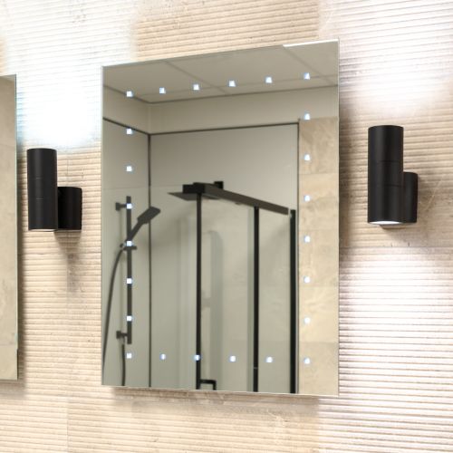 Elation 650 x 500mm Battery Operated Rectangle Mirror with LED Lights (24 Bulb) (20848)