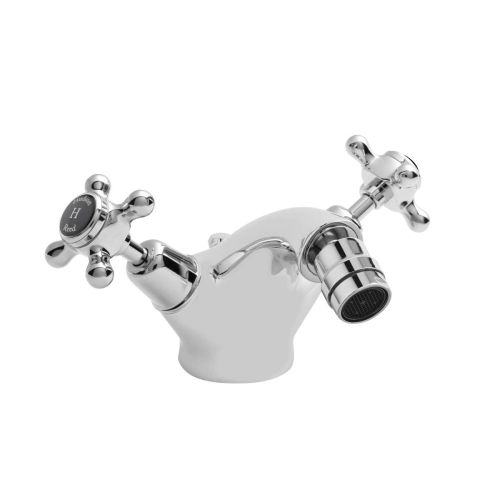 Hudson Reed Topaz with Crosshead Bidet Tap & Domed Collar - Black BC406DX (2420)