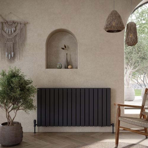 Alonso Double Horizontal 600mm x 1158mm Designer Radiator - Anthracite (16052)