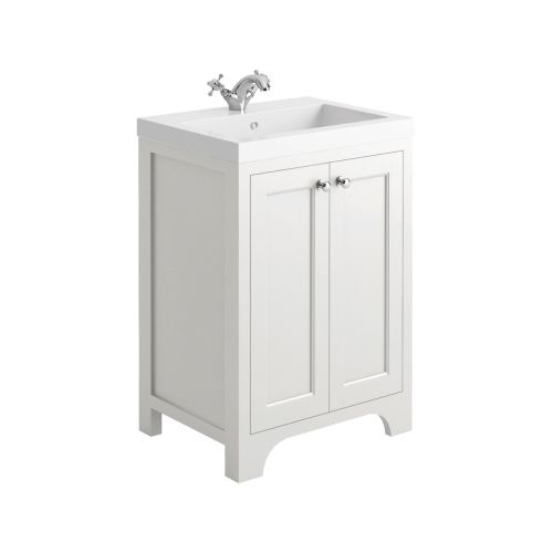 Harrogate Brunswick 600mm Vanity Unit & Ceramic Basin - Arctic White (15756)