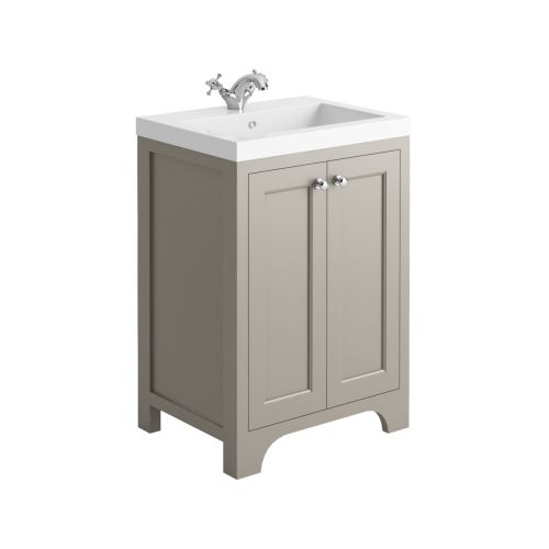 Harrogate Brunswick 600mm Vanity Unit & Ceramic Basin - Dovetail Grey (15757)