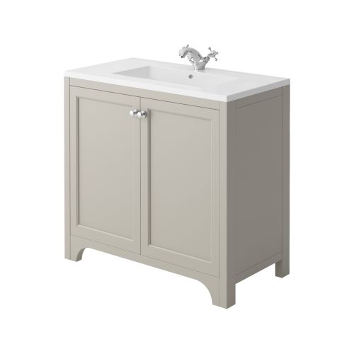 Harrogate Brunswick 900mm Vanity Unit & Ceramic Basin - Dovetail Grey (15784)