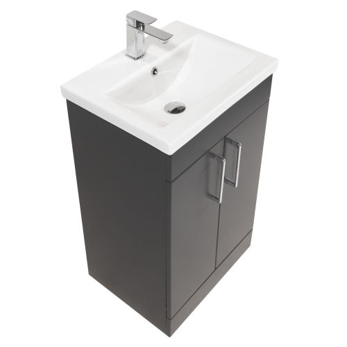 Austin 500mm 2 Door Floorstanding Vanity Unit & Basin - Anthracite