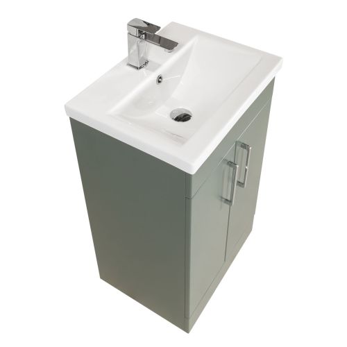 Austin 500mm 2 Door Floorstanding Vanity Unit & Basin - Lux Green