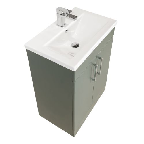 Austin 600mm 2 Door Floorstanding Vanity Unit & Basin - Lux Green