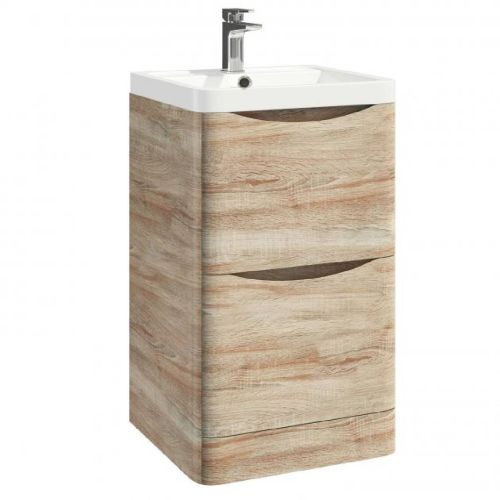 Baltimore 500mm Floorstanding Vanity Unit & Basin - Bardolino Oak (12762)