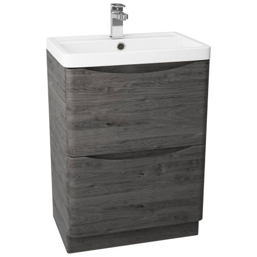 Baltimore 500mm Floorstanding Vanity Unit & Basin - Graphite Oak (12763)