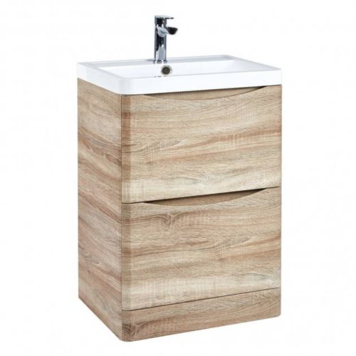 Baltimore 600mm Floorstanding Vanity Unit & Basin - Bardolino Oak (9979)