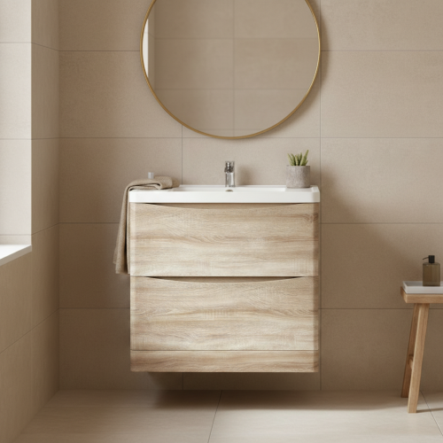 Baltimore 900mm Floorstanding Vanity Unit & Basin - Bardolino Oak (9980)