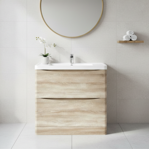 Baltimore 900mm Floorstanding Vanity Unit & Basin - Bardolino Oak (9980)