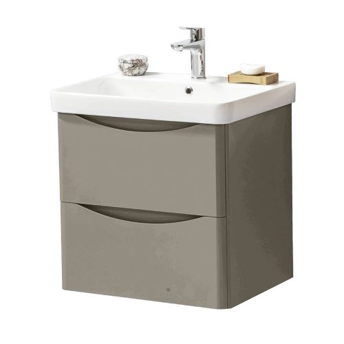 Happi 600mm Wall Mounted Vanity Unit & Basin - Lead Colour (12326)