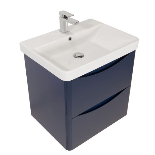 Happi 600mm Wall Hung Vanity Unit & Basin - Cobalt Blue (16396)