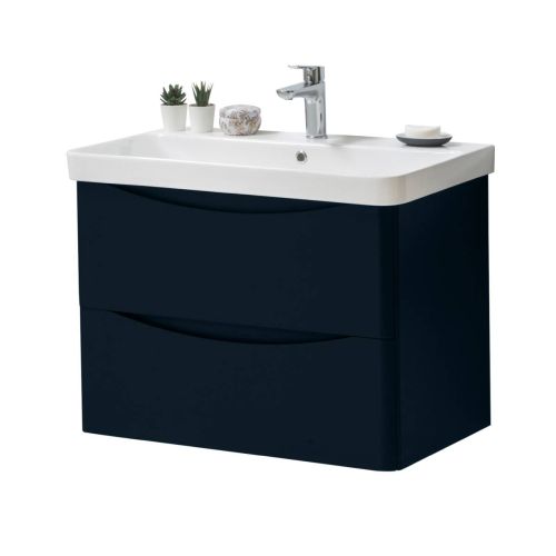 Happi 800mm Wall Mounted Vanity Unit & Basin - Basalt 