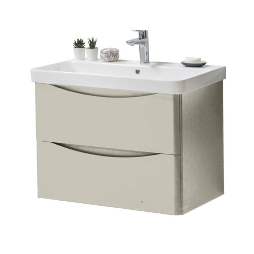 Happi 800mm Wall Mounted Vanity Unit & Basin - French Grey 