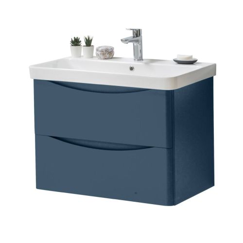 Happi 800mm Wall Mounted Vanity Unit & Basin - Hicks Blue 