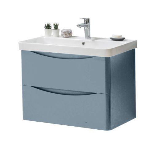 Happi 800mm Wall Mounted Vanity Unit & Basin - James' Blue 