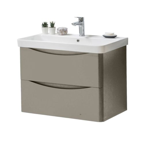 Happi 800mm Wall Mounted Vanity Unit & Basin - Lead Colour 