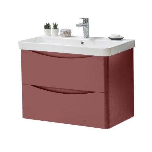 Happi 800mm Wall Mounted Vanity Unit & Basin - Victorian Rose 