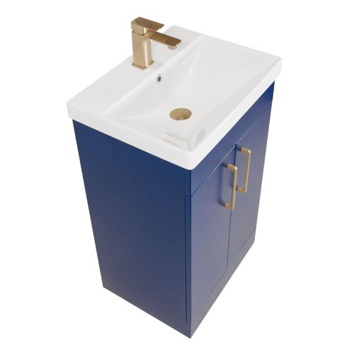 Hayden 500mm 2 Door Floorstanding Vanity Unit & Basin - Gatsby Blue