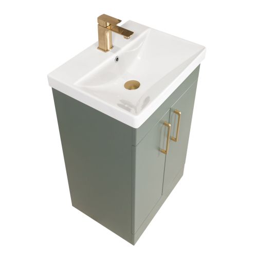 Hayden 500mm 2 Door Floorstanding Vanity Unit & Basin - Lux Green