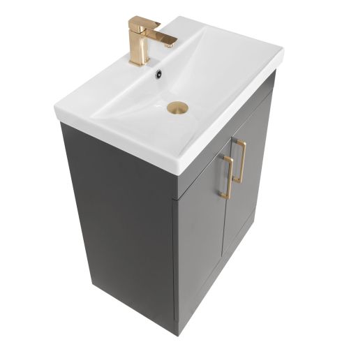 Hayden 600mm 2 Door Floorstanding Vanity Unit & Basin - Anthracite