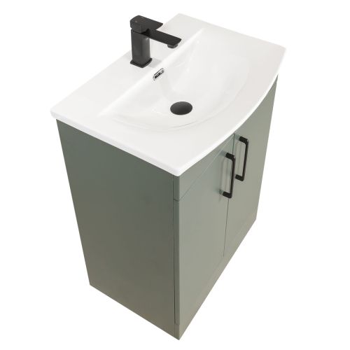 Luan 500mm 2 Door Floorstanding Vanity Unit & Basin - Lux Green