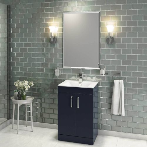 Milan 550mm Floorstanding Vanity Unit & Basin - Gloss Anthracite (8114)