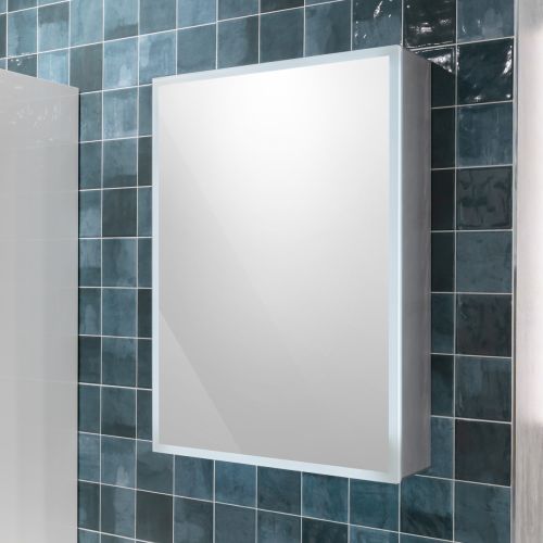 Bella LED Mirror Cabinet 700 x 500mm Single Door Demister with Shaver and Bluetooth