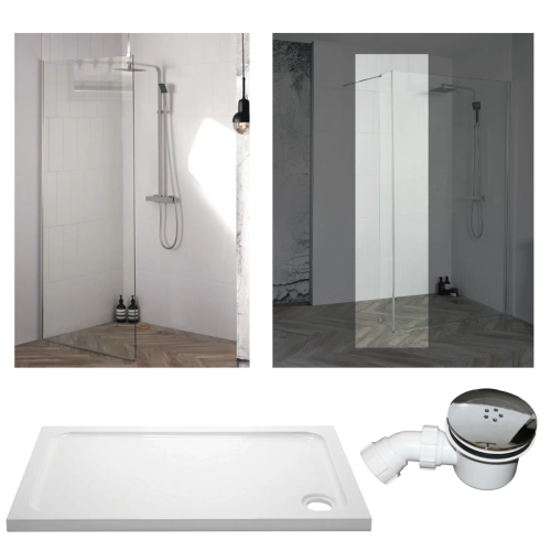 1400 x 800mm Walk in Shower Bundle Inc Tray