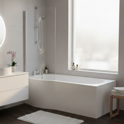 Viktor Benson 1500mm Right Hand P Shape Shower Bath with Panel and Screen Deal