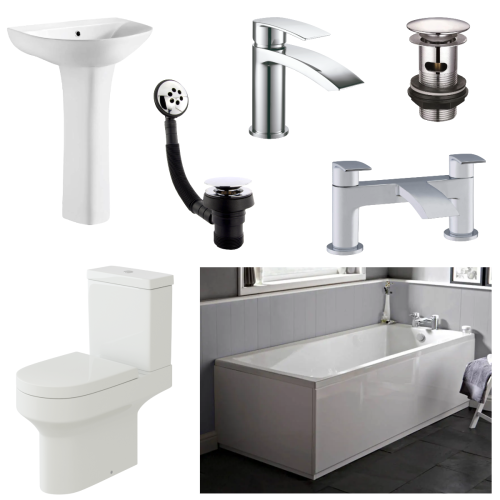 1700mm Single Ended Bath, Toilet, Basin and Tap Deal