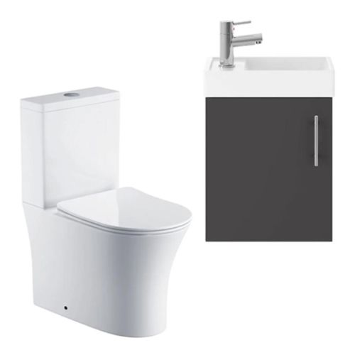 Minuto 400mm Wall Mounted Vanity & Toilet - Anthracite